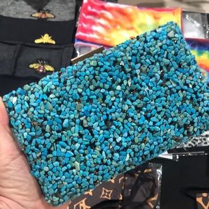 Turquoise encrusted clutch
